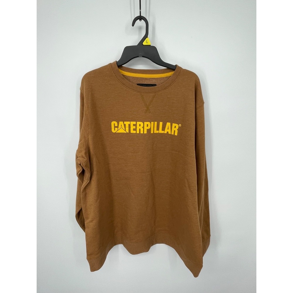 Caterpillar Sweatshirt Men's XL Bronze Heather Graphic Midweight Workwear NWOT
